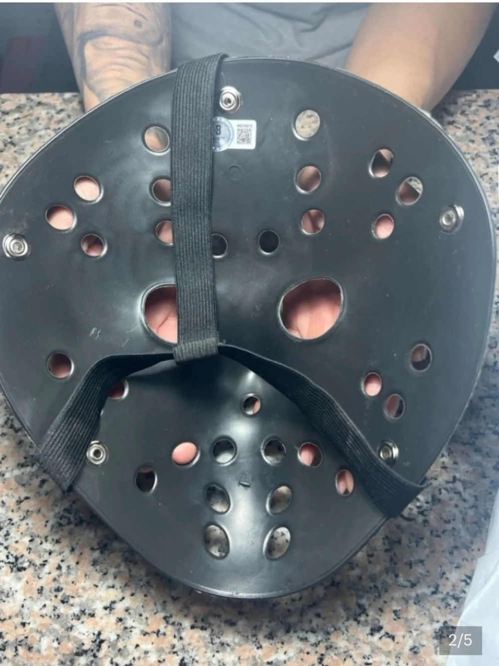 Ari Lehman Signed Jason 1 &FCK Freddy Black Hockey Mask COA